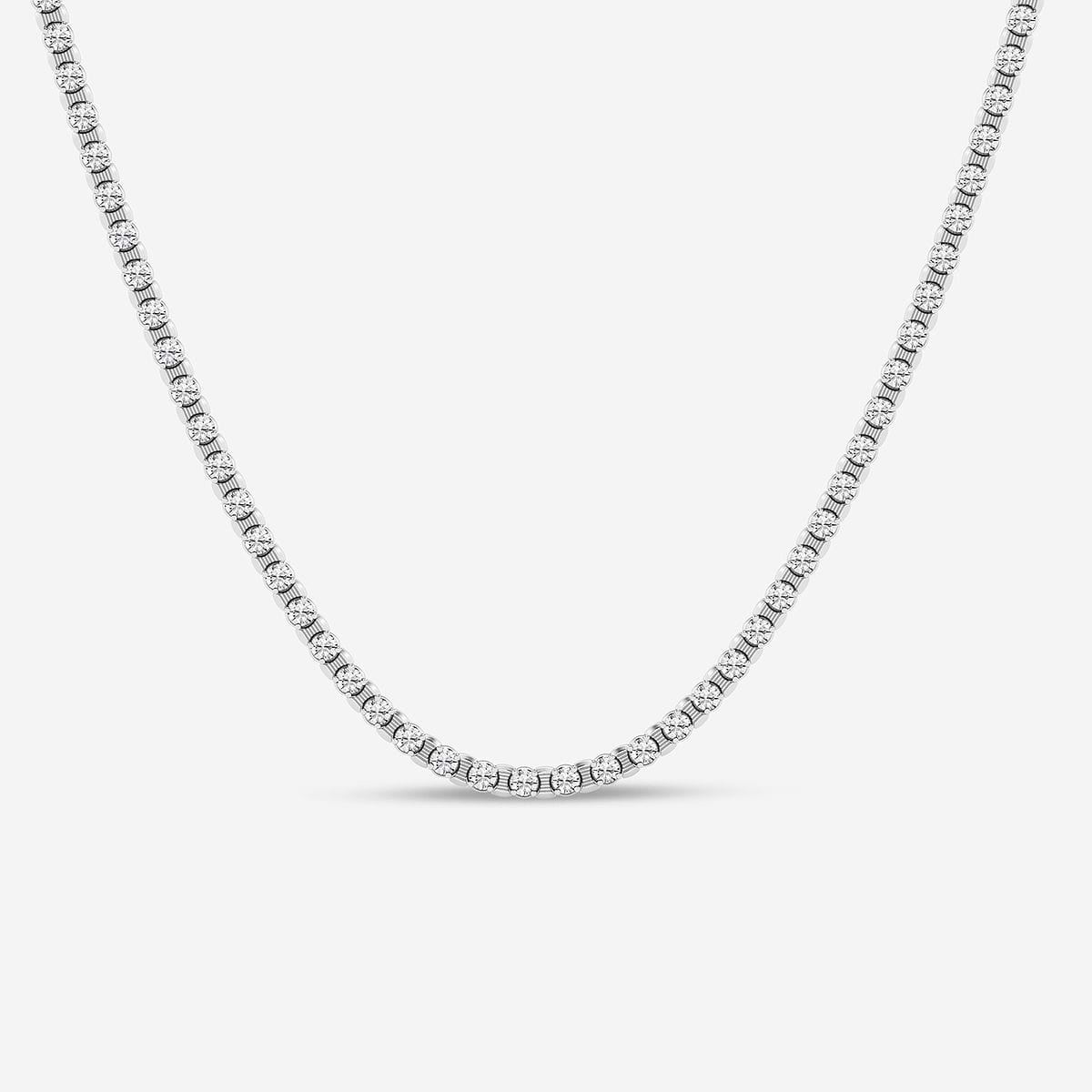 ネックレス・ペンダント LAZY DAWN ball chain necklace 18 ctw Round Lab Grown Diamond Tennis Necklace 14K White